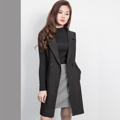 Blazer nữ cao cấp Palvin PTAK01 (dáng dài, không tay)