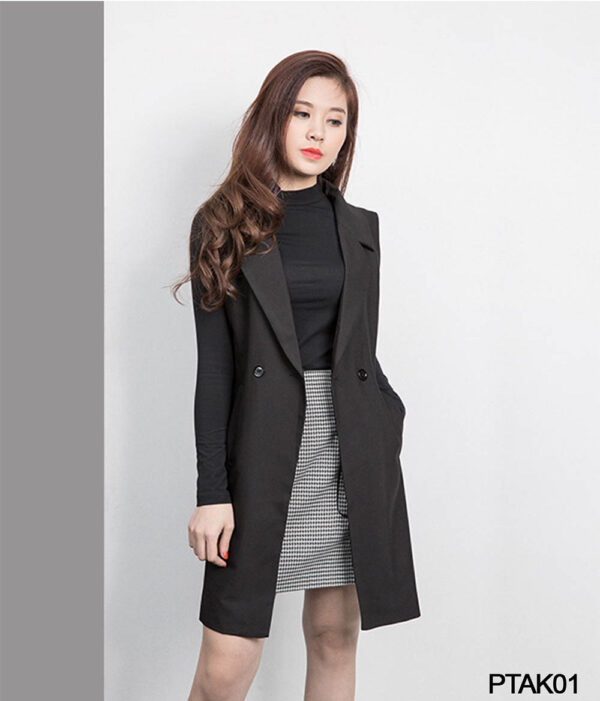 Blazer nữ cao cấp Palvin PTAK01 (dáng dài, không tay)