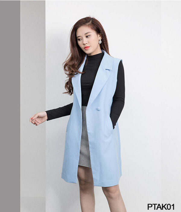 Blazer nữ cao cấp Palvin PTAK01 (dáng dài, không tay) - Ảnh 3