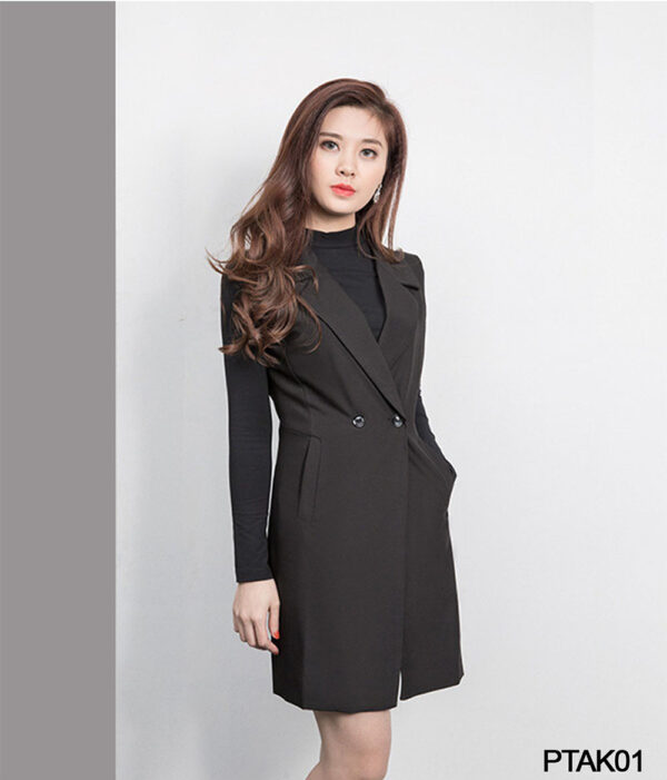 Blazer nữ cao cấp Palvin PTAK01 (dáng dài, không tay) - Ảnh 4