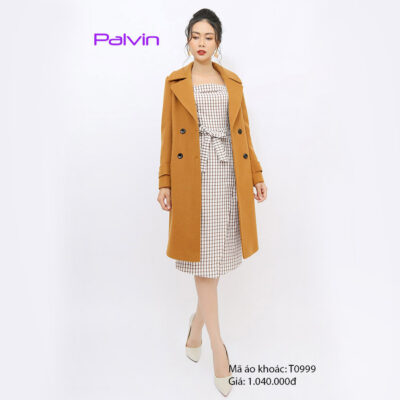 Áo dạ nữ dài phong cách Hàn Quốc Palvin T0999