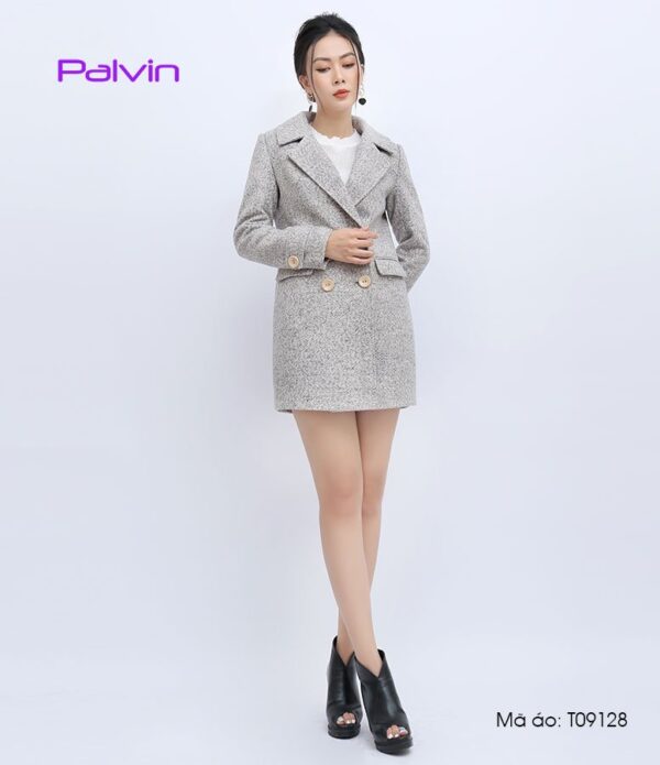 Áo dạ nữ style Hàn Quốc dạ lì Palvin T09128 - Ảnh 3