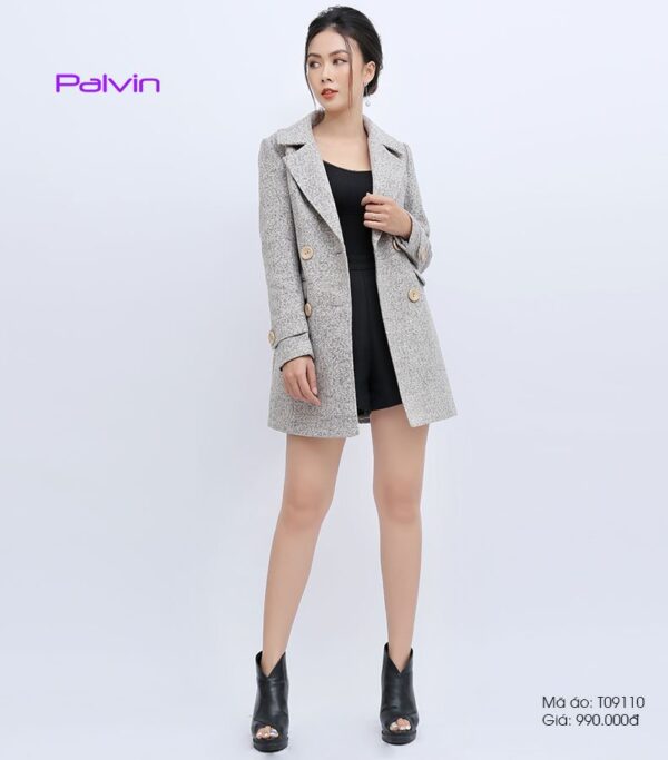 Áo dạ nữ style Hàn Quốc dạ lì Palvin T09128 - Ảnh 2