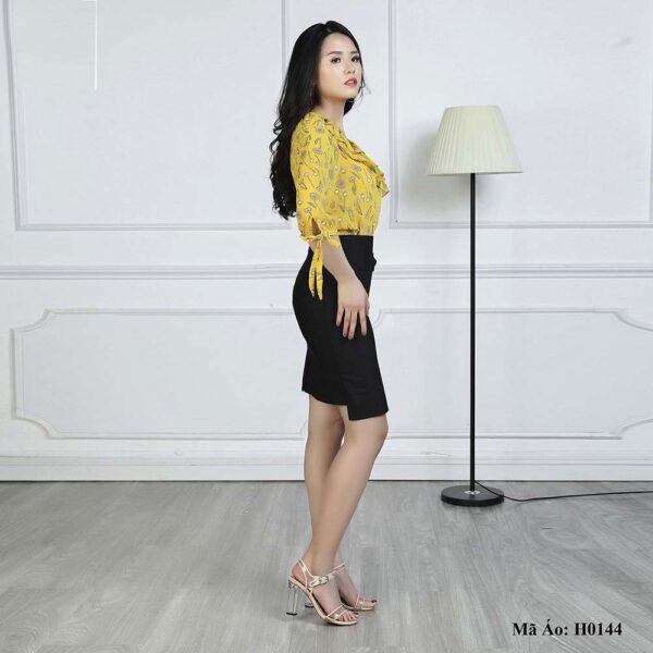 Áo hoa một vai tay lỡ Palvin H0144 (viền bèo nhún) - Ảnh 4