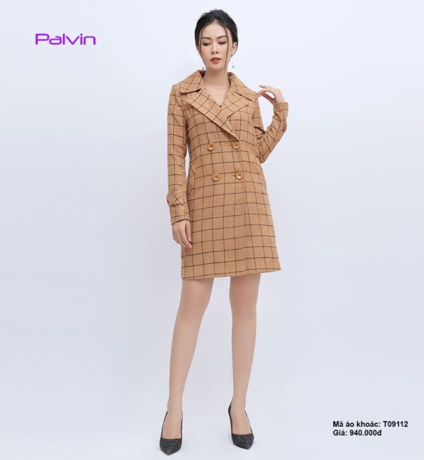Áo khoác dạ nhung Palvin T09112 (áo dạ kẻ nhiều màu) - Ảnh 10