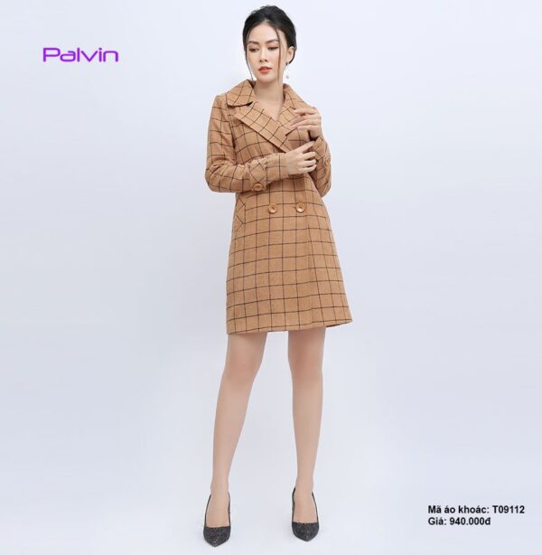 Áo khoác dạ nhung Palvin T09112 (áo dạ kẻ nhiều màu) - Ảnh 11