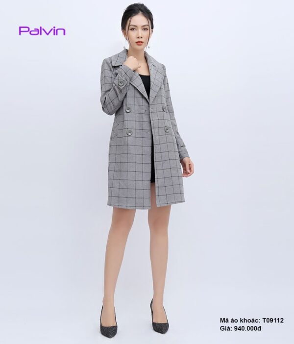 Áo khoác dạ nhung Palvin T09112 (áo dạ kẻ nhiều màu) - Ảnh 6