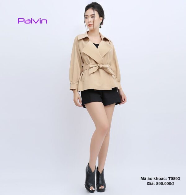 Áo khoác nữ kaki dáng ngắn trẻ trung Palvin T0893 - Ảnh 3