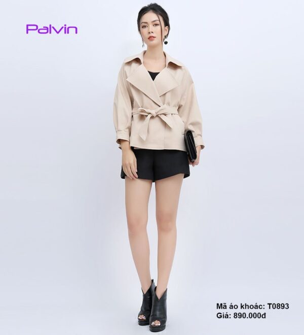 Áo khoác nữ kaki dáng ngắn trẻ trung Palvin T0893 - Ảnh 6