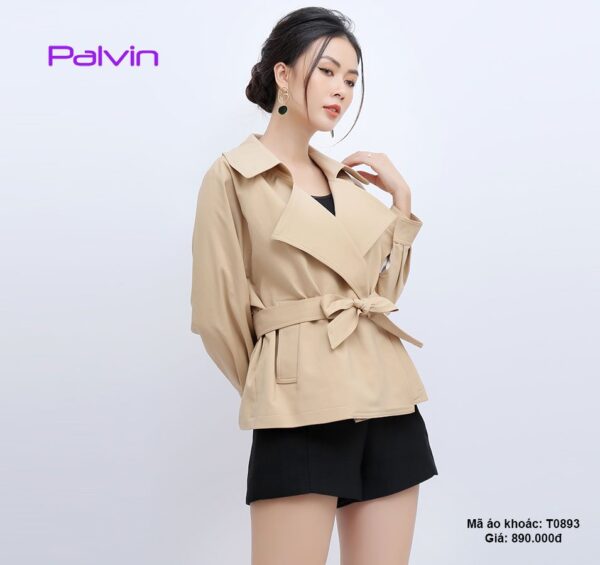 Áo khoác nữ kaki dáng ngắn trẻ trung Palvin T0893
