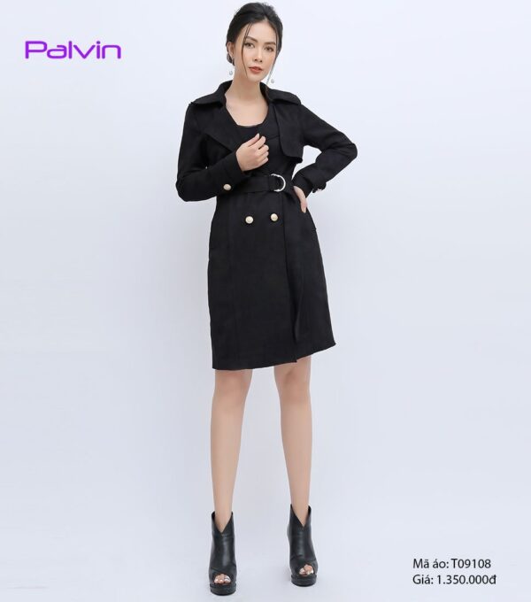 Áo khoác nữ kiểu đẹp vải da lộn Palvin T09108 - Ảnh 2