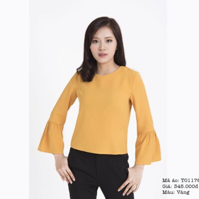Áo nữ thời trang cổ tròn khóa đồng Palvin T01176