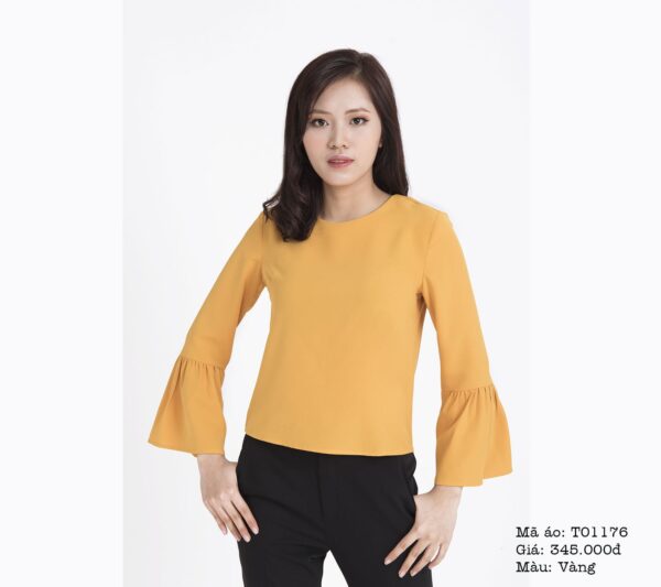 Áo nữ thời trang cổ tròn khóa đồng Palvin T01176