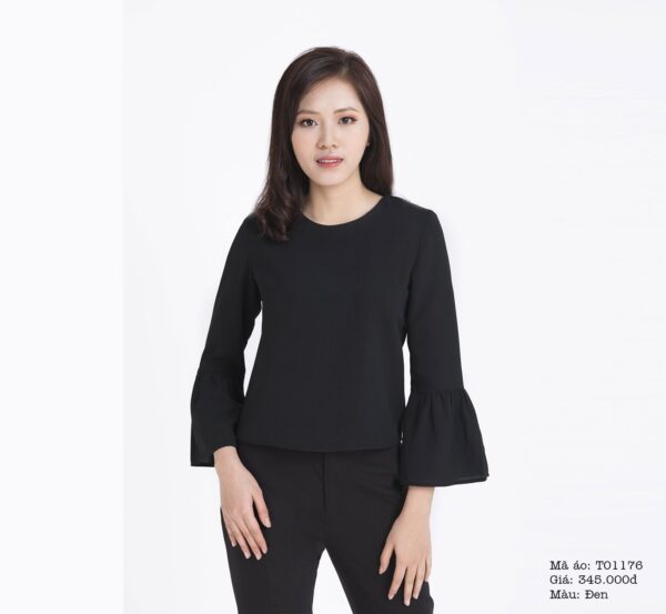 Áo nữ thời trang cổ tròn khóa đồng Palvin T01176 - Ảnh 6