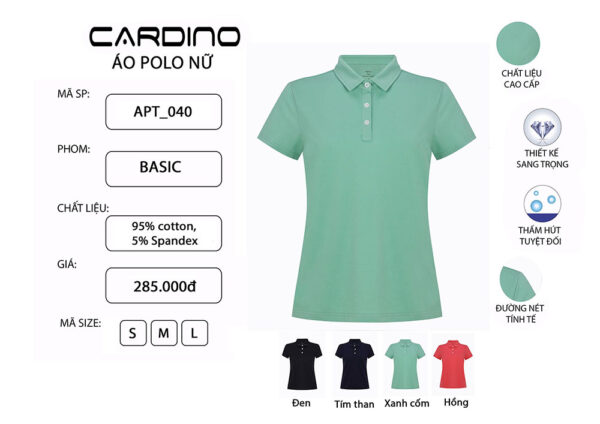Áo polo nữ nhiều màu Palvin APLT040 - Ảnh 3
