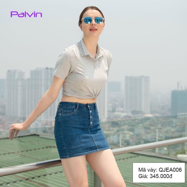 Chân váy jean ngắn Palvin QJEA006 - Ảnh 2