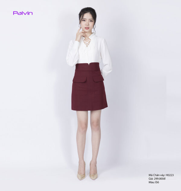 Chân váy ngắn túi ốp nữ Palvin Việt Nam H0223 - Ảnh 3