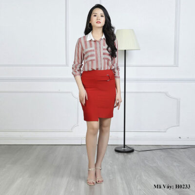 Chân váy ôm lệch tà Palvin H0233