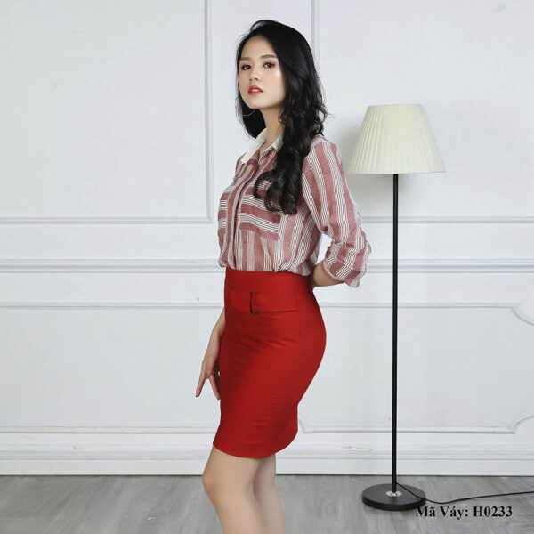 Chân váy ôm lệch tà Palvin H0233 - Ảnh 5