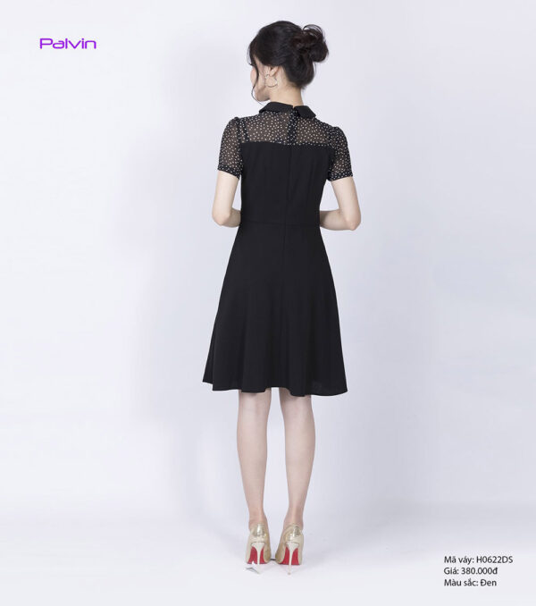 Đầm đen tay ngắn Palvin H0622DS - Ảnh 3