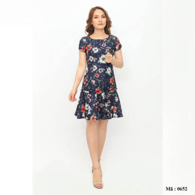 Đầm hoa dáng đuôi cá ngắn Palvin 0652