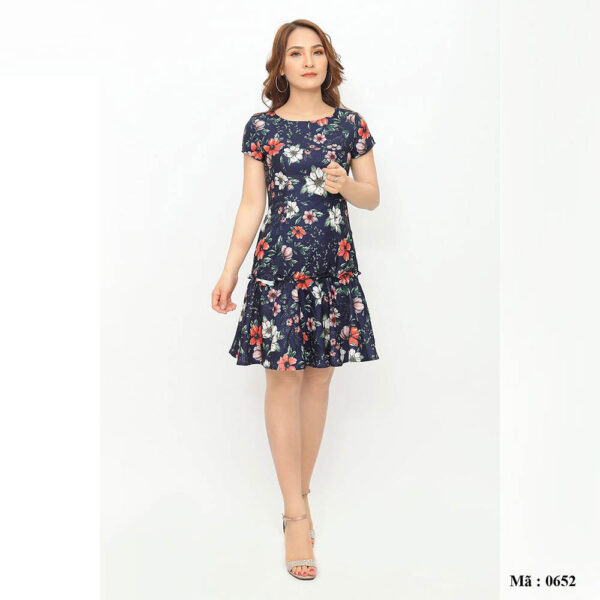 Đầm hoa dáng đuôi cá ngắn Palvin 0652