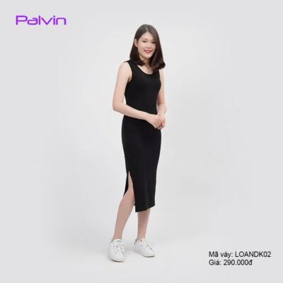 Đầm thun sát nách dáng dài Palvin LOANDK02