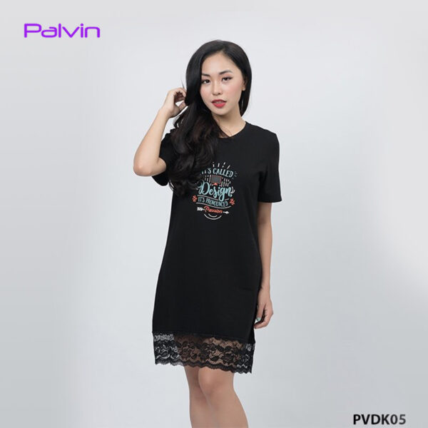 Đầm thun suông chân ren Palvin PVDK05