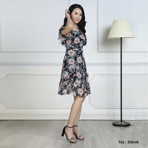 Đầm voan hoa cao cấp dáng xòe Palvin H0648 - Ảnh 2
