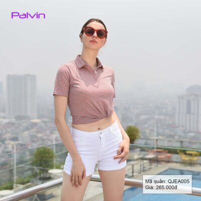 Quần short jean nữ trắng đẹp Palvin QJEA005