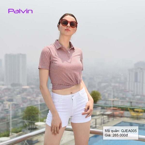 Quần short jean nữ trắng đẹp Palvin QJEA005