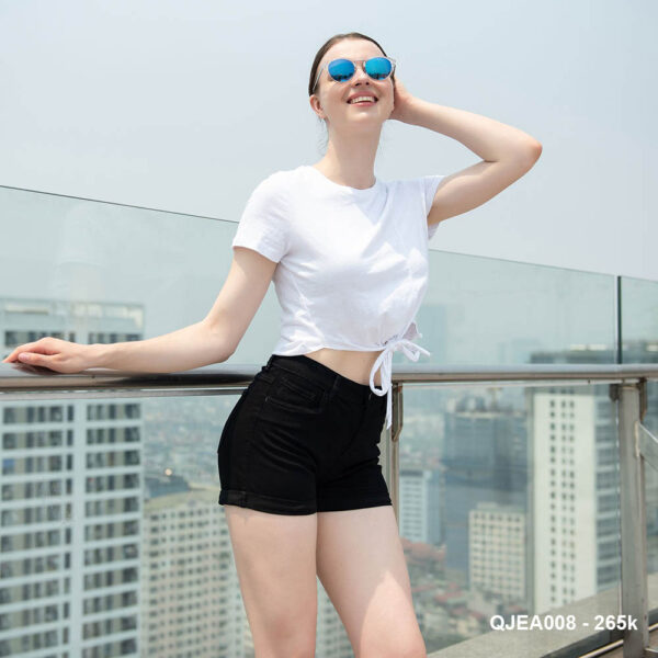 Quần sooc jean nữ xắn gấu Palvin QJEA008 - Ảnh 2
