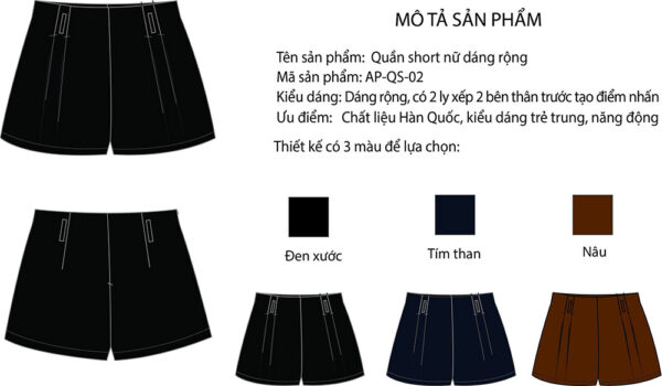 Quần sooc nữ dáng rộng Palvin APQS02 - Ảnh 7