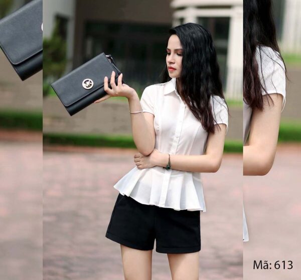 Sơ mi công sở cao cấp Palvin 120 (cổ đức, dáng peplum) - Ảnh 2