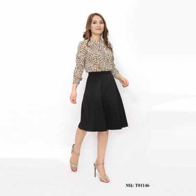 Áo sơ mi nữ cổ tàu nơ sau Palvin Việt Nam T01146