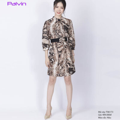 Váy công sở da báo Palvin T06173