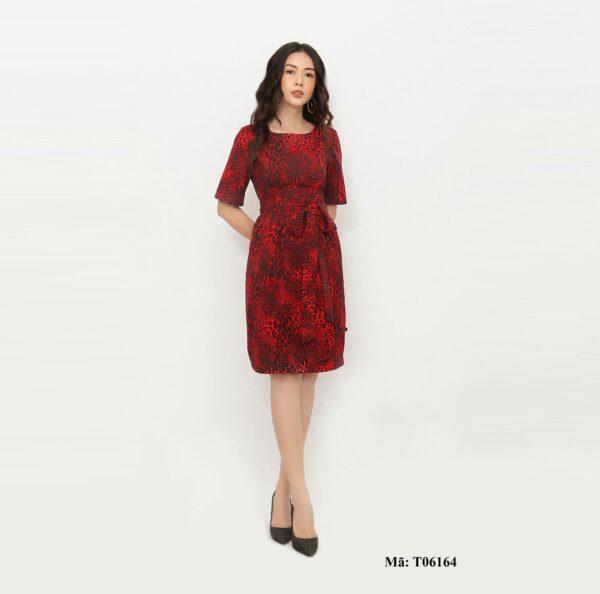 Váy da báo thắt nơ eo Palvin T06164 - Ảnh 2
