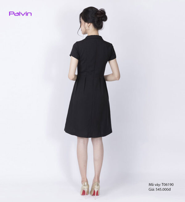 Váy đầm công sở cao cấp Palvin T06190 (cổ vest, chân váy xòe) - Ảnh 7