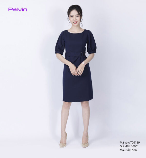 Váy đầm cao cấp Palvin T06189 (váy liền, cổ thuyền, tay lỡ) - Ảnh 3