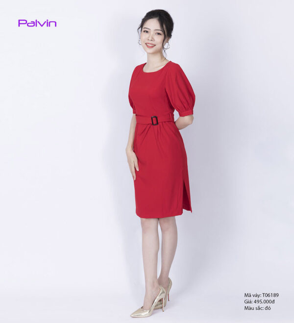 Váy đầm cao cấp Palvin T06189 (váy liền, cổ thuyền, tay lỡ) - Ảnh 5