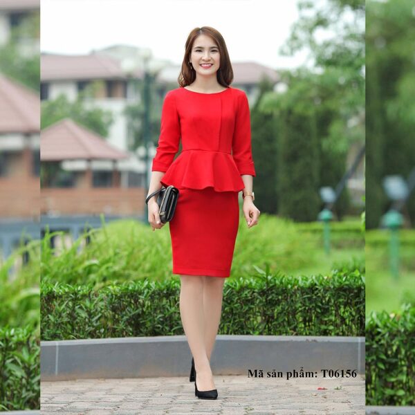 Váy đầm nữ cao cấp dáng peplum Palvin T06156
