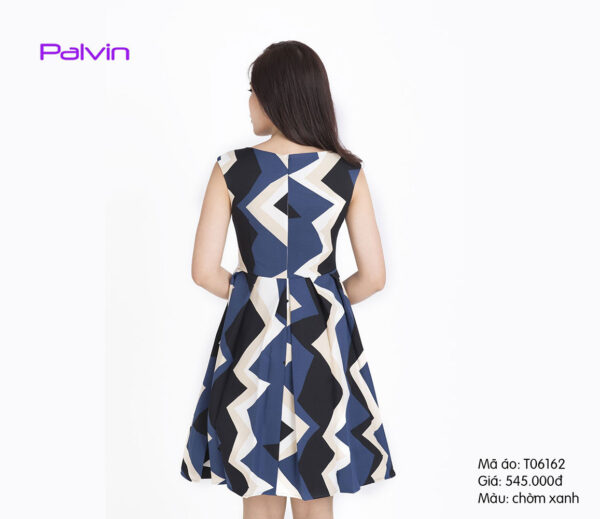 Váy đầm xếp ly cổ thuyền, vai chờm Palvin T06162 - Ảnh 3