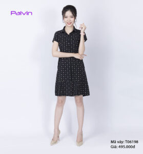 Váy họa tiết caro dáng xòe Palvin T06198