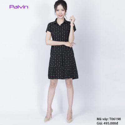 Váy họa tiết caro dáng xòe Palvin T06198