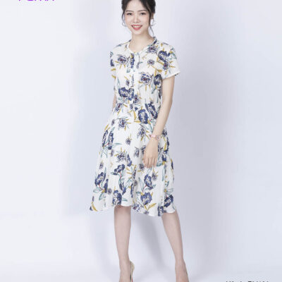 Váy hoa xinh Palvin T06186 (váy xòe tay ngắn)