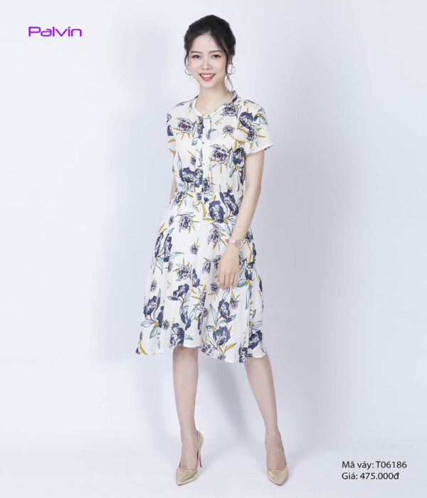 Váy hoa xinh Palvin T06186 (váy xòe tay ngắn)