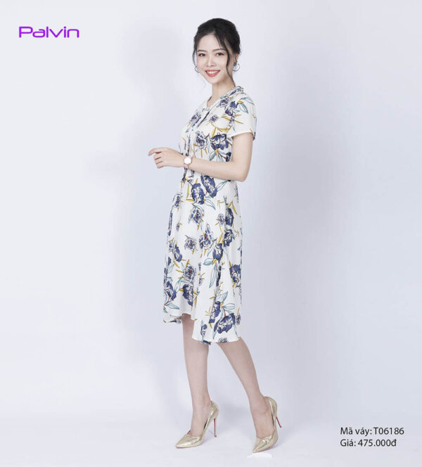 Váy hoa xinh Palvin T06186 (váy xòe tay ngắn) - Ảnh 3
