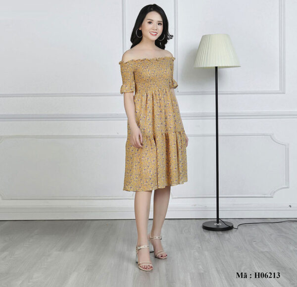 Váy maxi hoa cổ ngang Palvin H06213 - Ảnh 5