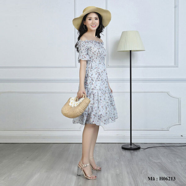 Váy maxi hoa cổ ngang Palvin H06213 - Ảnh 3