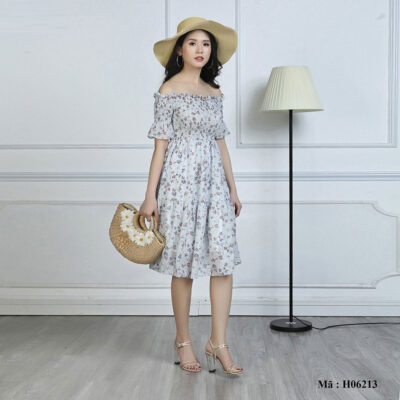 Váy maxi hoa cổ ngang Palvin H06213